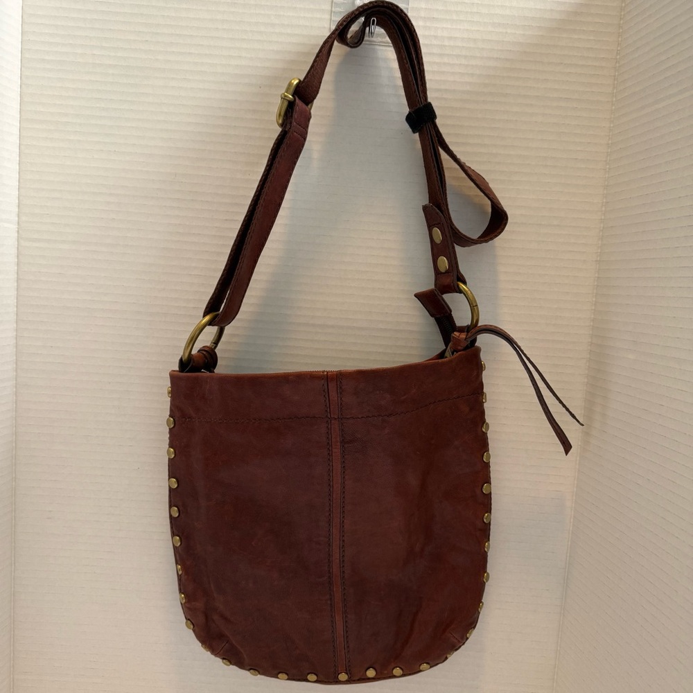Fossil Brown and Gold Crossbody Bag with Adjustable Strap